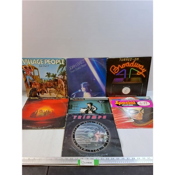 (7) Records: Village People, ,Broadway, Streetheart, Triumph, Misc