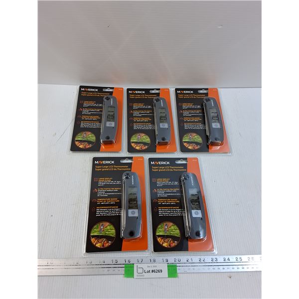 (5) Maverick LCD BBQ Thermometers - NIB