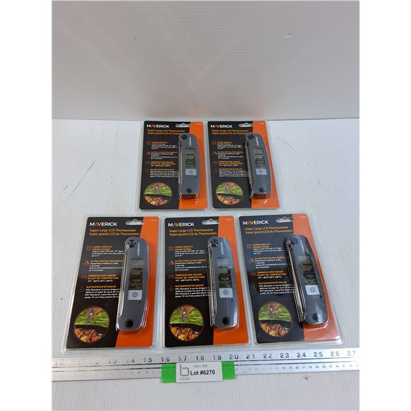 (5) Maverick LCD BBQ Thermometers - NIB