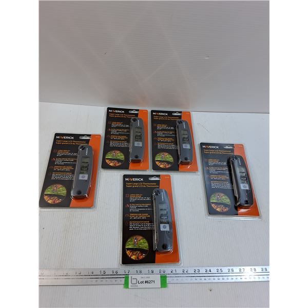 (5) Maverick LCD BBQ Thermometers - NIB