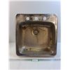 Image 1 : Stainless Steel Sink, Some Wear - 20" x 20" x 8" - CANNOT SHIP