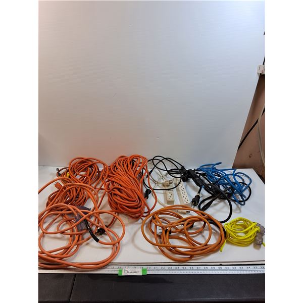 Lot of Extension Cords & Power Bars - As Is, Some Wear