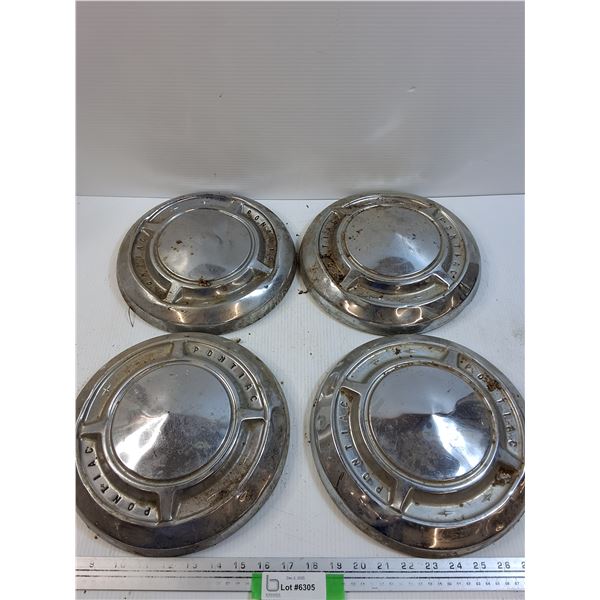 (4) Vintage Pontiac Hub Caps - 10.5" Diameter