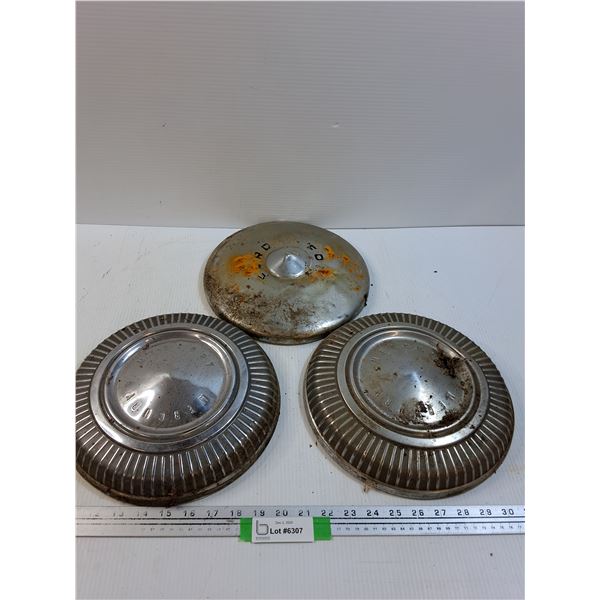 (3) Vintage Hub Caps: Ford & Mercury