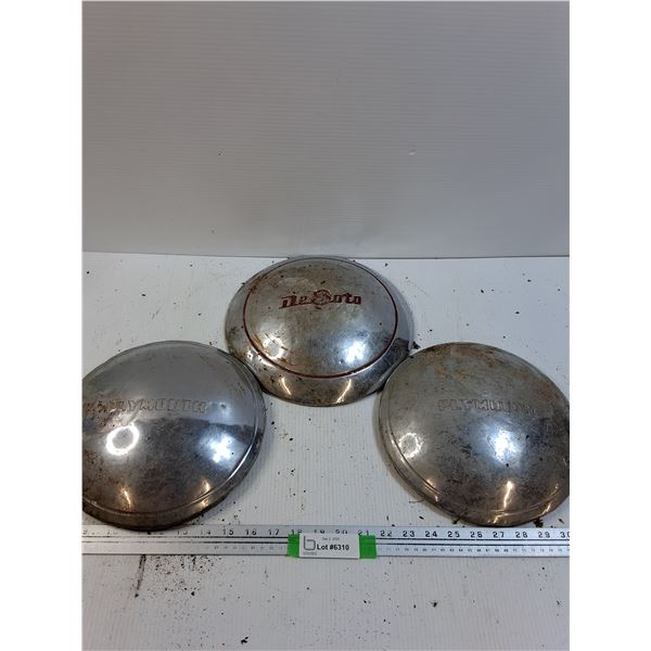 (3) Vintage Hub Caps: DeSoto & Plymouth