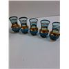 Image 3 : Vintage Bohemian Aqua Turqoise w/ Gold Gilt Detail Glass Decanter Set