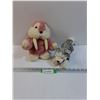 Image 1 : (2) Stuffies: Pink Walrus, Grey Wolf