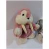 Image 2 : (2) Stuffies: Pink Walrus, Grey Wolf