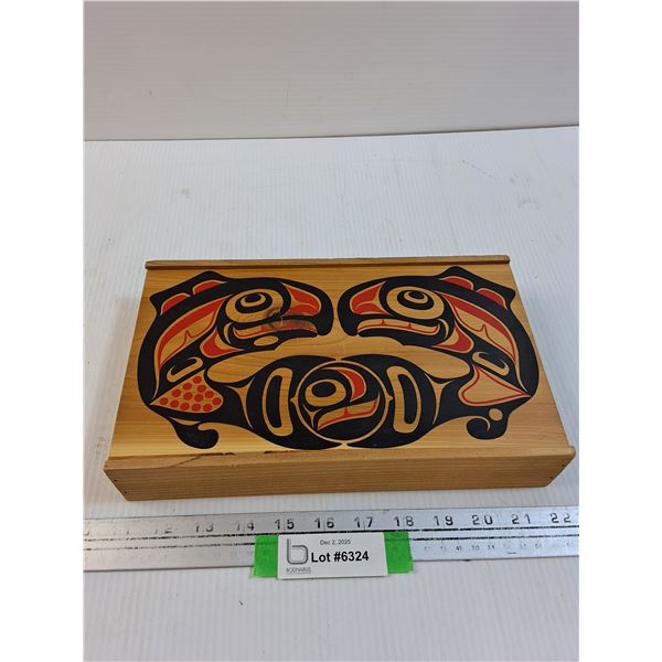 West Coast Indigenous Wooden Box - 11" x 6" x 2"