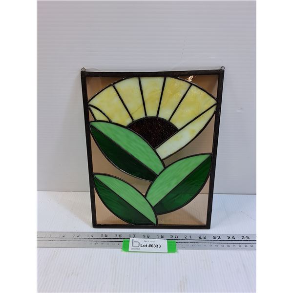 Stained Glass Floral Design Decor  - 9" x 11"