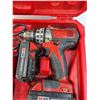 Image 2 : Milwaukee M18 Battery Powered Drill & Charger Set in Case - Powers On