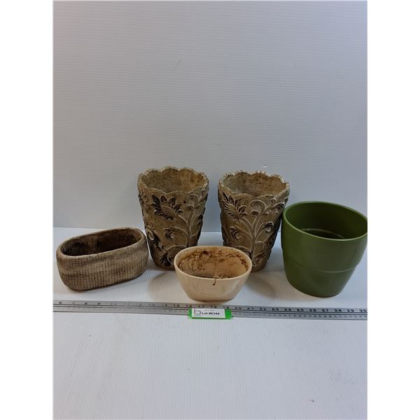 (5) Planters - Various Sizes