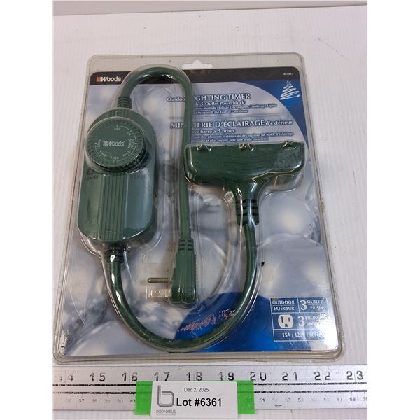 Outdoor Timer Extension Cord Plug - NOS