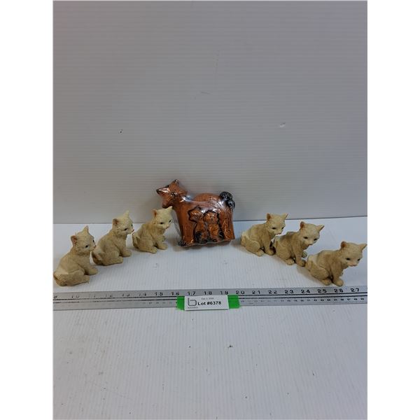 (7) Cat Figurines