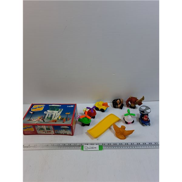 Kids Toy Lot: Majo Kit Airport & Helicopter, Owl, Slide, Misc
