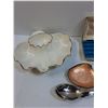 Image 2 : Lot: Seashell Themed Dishes, Whale Spoon, Collector Spoon Case