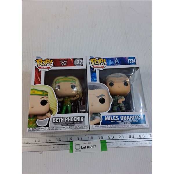 (2) Funko POP!: Beth Phoenix & Miles Quaritch