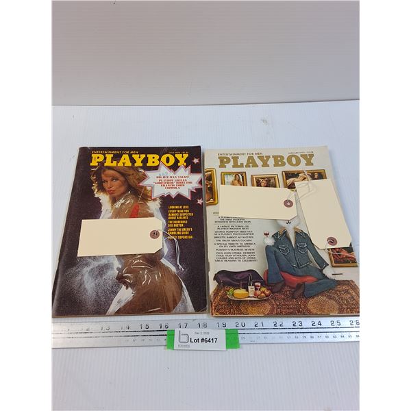 (2) Playboy Magazines: 1970's