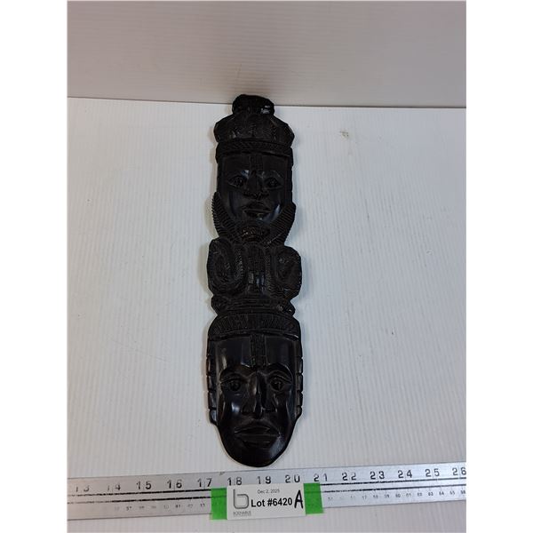 Wooden Carved Indonesian Wall Art - 16.5" Long