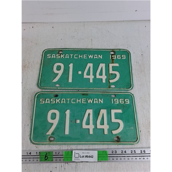 1969 Saskatchewan Licence Plates