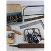 Image 4 : Various Drill Bits, Bicycle Reflector, Metal File, Carpenters Squares, Handsaws, Misc