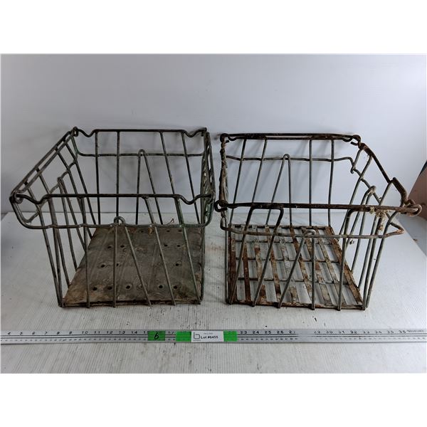 (2) Vintage Metal Crates 14" x 14" x 12", Cannot Ship