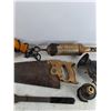 Image 4 : Handsaw, Black & Decker Drill - Powers On, As Is, Bottle Capper, Vintage Horn, Grease Gun, Misc
