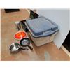 Image 5 : *Cooking Pans & Pots, Coleman Camp Stove, Plastic Storage Tote with Lid 21" x 17" x 14", Cannot Ship