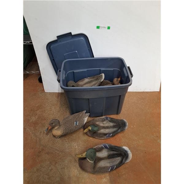 Duck Decoys, Plastic Storage Tote with Lid 21" x 15" x 16", Cannot Ship