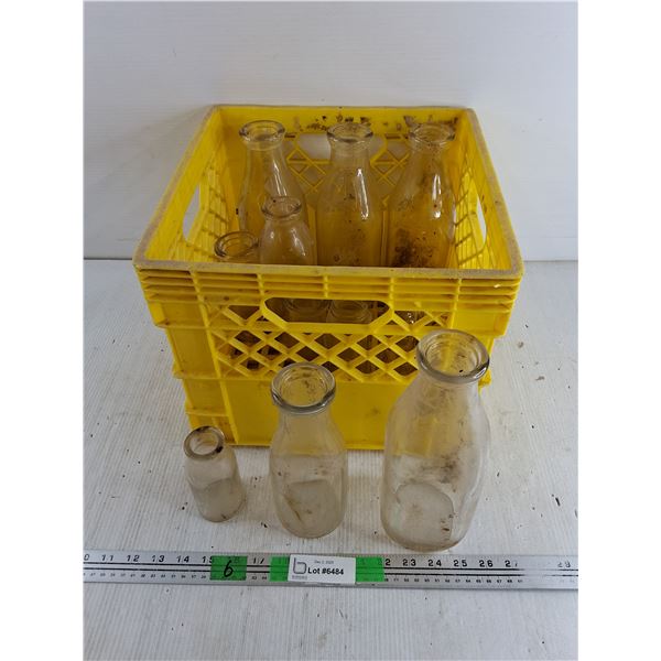 Vintage Milk Bottles, Plastic Milk Crate 11" x 11" x 13", Cannot Ship