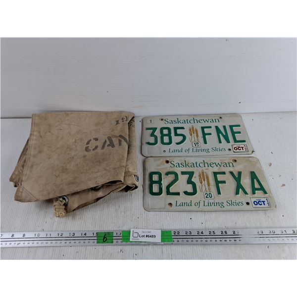Saskatchewan License Plates, Mail Bag