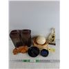 Image 1 : Kitchen Storage Canisters, Ash Trays, Ostrich Egg Shells, SK Flag Lapel Pin, Misc