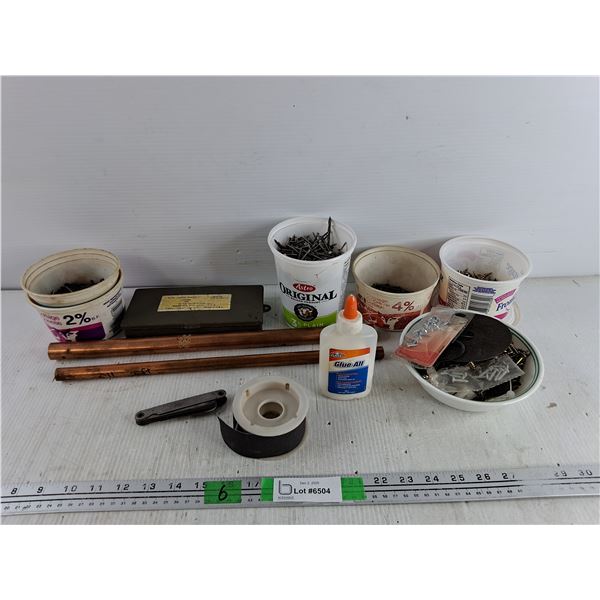 Spark Plug Gap Tool, Nails, Screws, Copper Pipes, Multi Purpose Glue, Misc