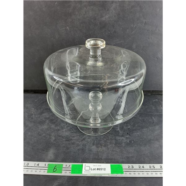 Footed Glass Cake Stand with Lid