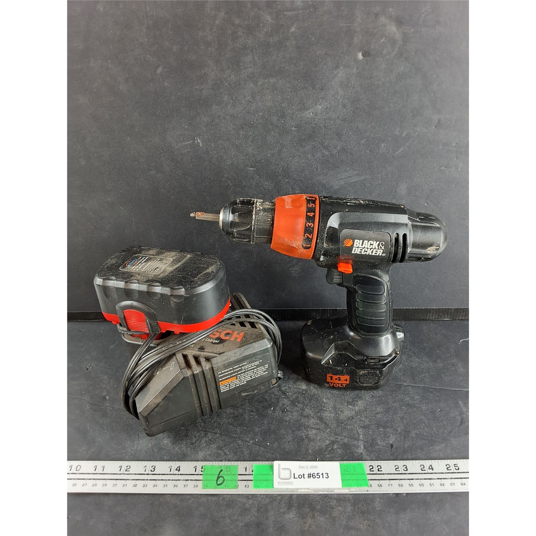 Black & Decker 14.4V Cordless Drill, Bosch Battery Charger & 18V ...