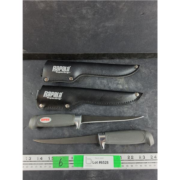 (2) Rapala 6" Filleting Knives with Sheath