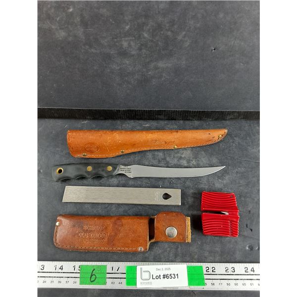 7" Filleting Knife with Sheath, Knife Sharpeners