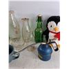 Image 4 : Various Vintage Bottles, Ceramic Mug, Oil Can, Plush Penguin - PICK UP