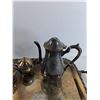 Image 3 : Silver Serving Tray 19" x 14", Cream & Sugar Set, Goblet, Tea Pot