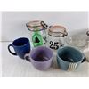 Image 2 : Kitchen Storage Jars, Ceramic Mugs, Glass Bowl, Small Vase