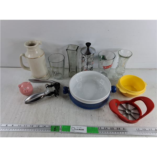 2 in 1 Salt & Pepper Shaker, Apple Slicer, Ceramic Bowl, Glasses, Wine Opener, Vase, Misc