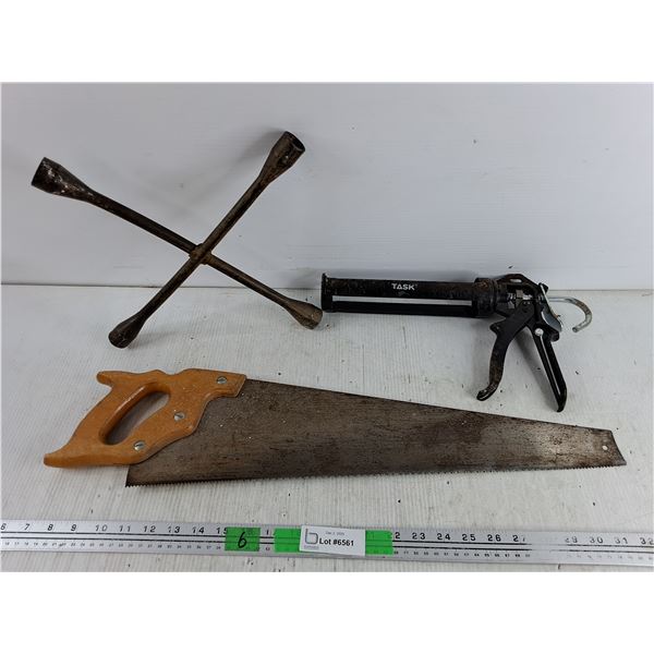 Lug Wrench, Task Caulking Gun, 22" Handsaw
