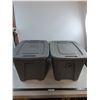 Image 1 : (2) Typa A Plastic Storage Bins w/Lids - 14x20x15" - Pickup Only
