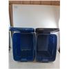 Image 2 : (2) Rubbermaid Roughneck Storage Bins w/Lids - 14x19x16" - Pickup Only