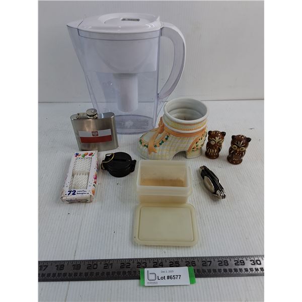 Filter Pitcher, Flask, Shakers, Compass, Decor, Utensil Jack Knife, Misc.
