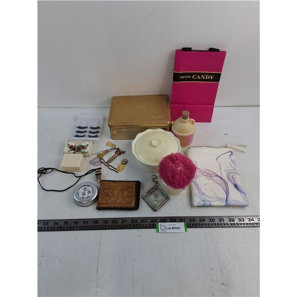 Men's Leather Wallet, Beauty Aids, Soaps, Tin, Amenity Bag, Misc.