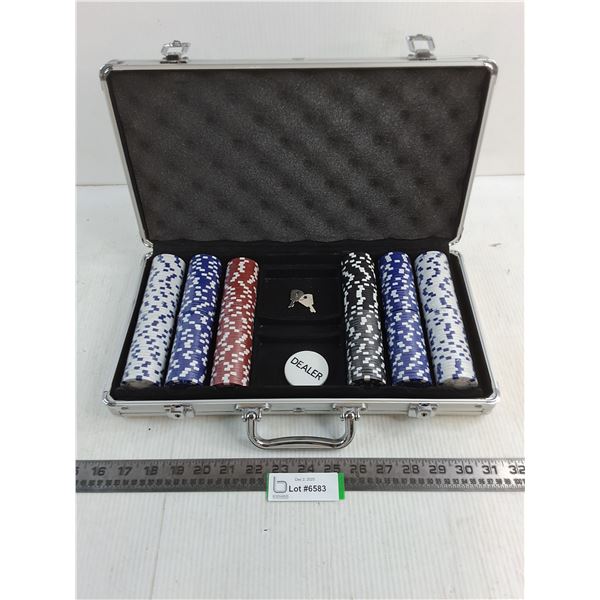 Metal Case of Poker Chips
