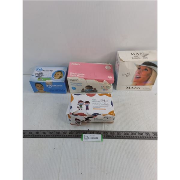 (4) Boxes of Disposable Masks for Adults & Children