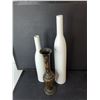 Image 3 : (3) Vases Up to 17.75", Brass Sailboat & Camel Figurines