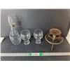 Image 1 : Wine Glasses, Cast Iron Candleholder, Decanter